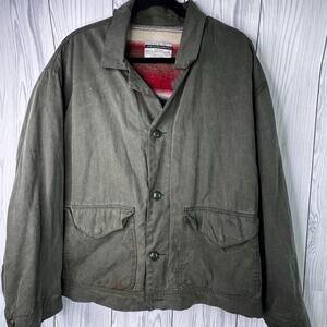 Rare VTG Italy United Colors Benetton Wax Canvas Olive Chore Coat Blanket  50